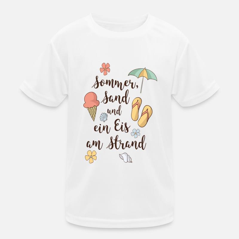 Strand - Kinder Funktions-T-Shirt - Weiß