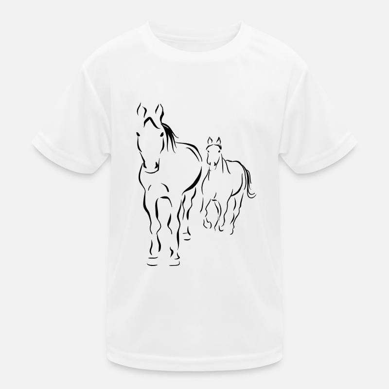 PFerde - Kinder Funktions-T-Shirt - Weiß