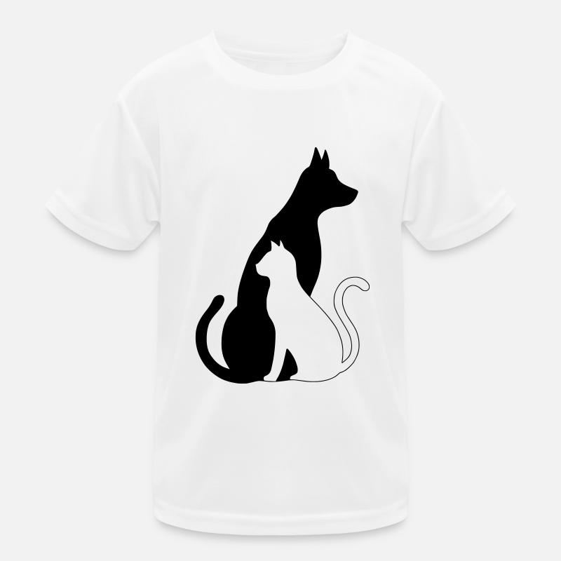 Hund katze silhouette Kinder Funktions-T-Shirt