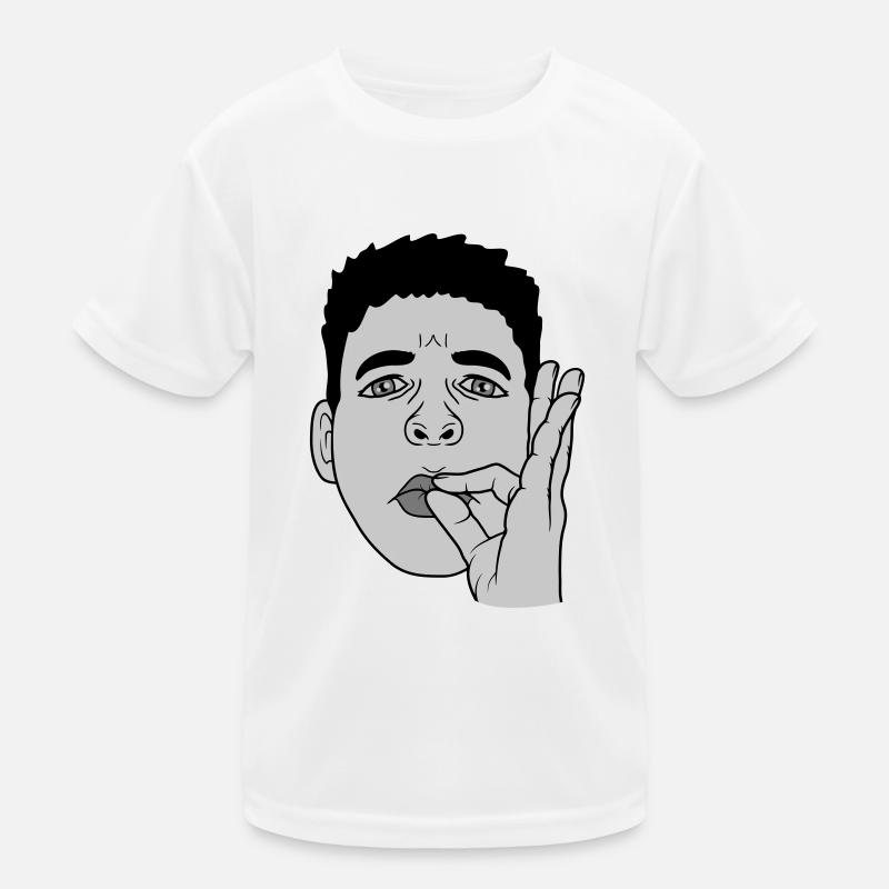 Bouche baiser main geste visage T-shirt sport Enfant