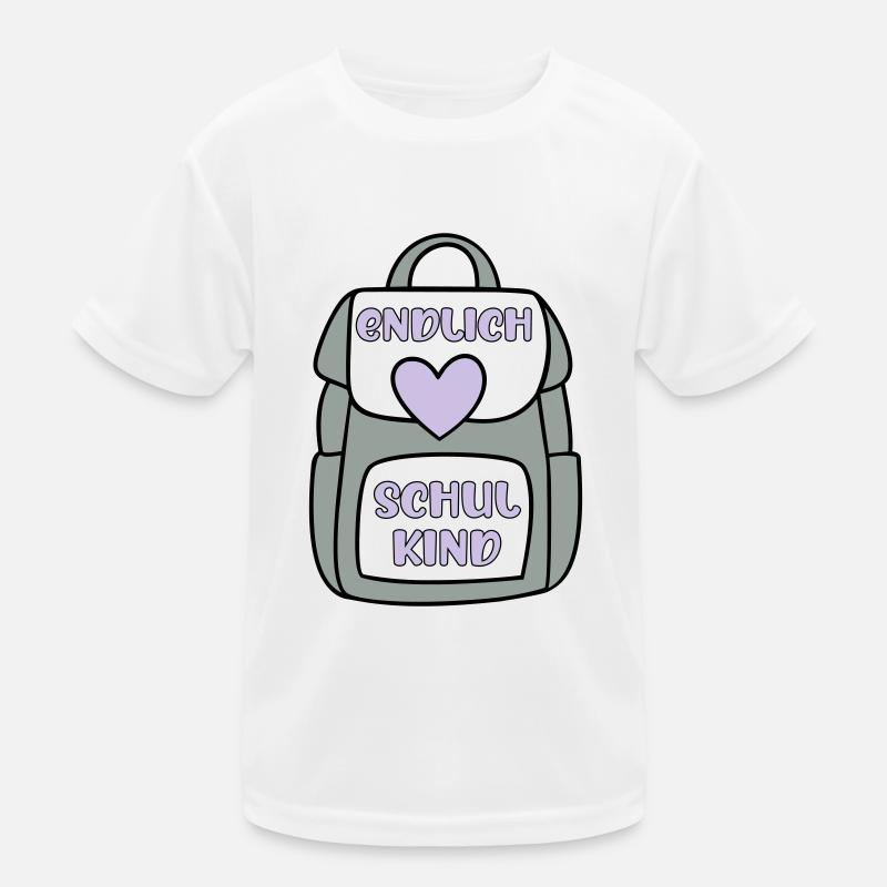 endlich Schulkind lila Kinder Funktions-T-Shirt