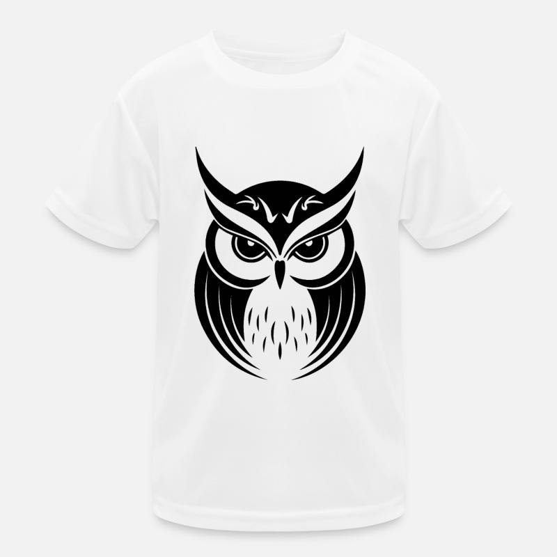 Eule Eulen Vogel Vögel - Kinder Funktions-T-Shirt - Weiß