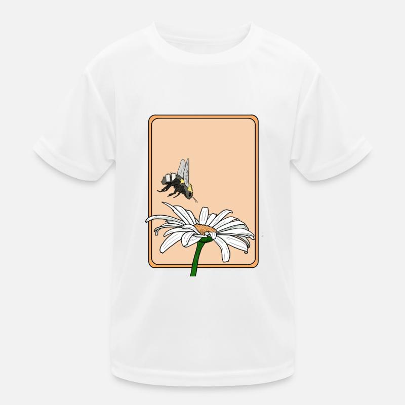 Gänseblümchen und Hummel Kinder Funktions-T-Shirt