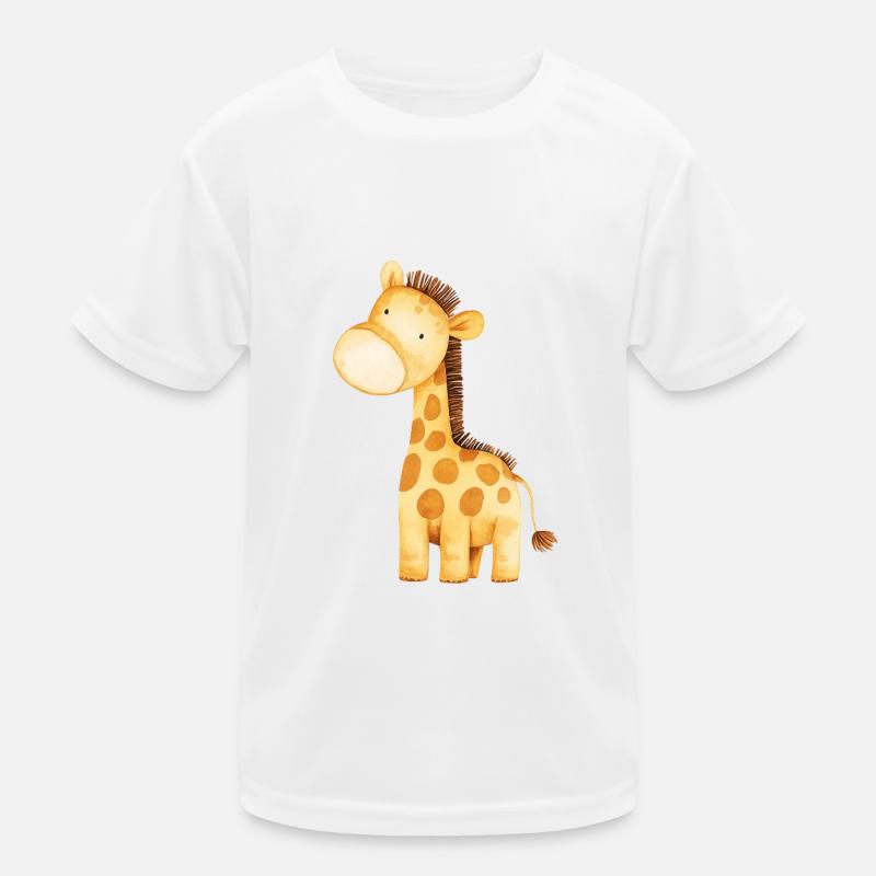 Giraffe Illustration Watercolour Kinder Funktions-T-Shirt