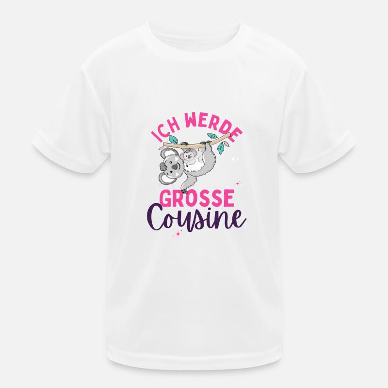 Ich werde Große Cousine 2024 Loading Koala Herz Kinder Funktions-T-Shirt