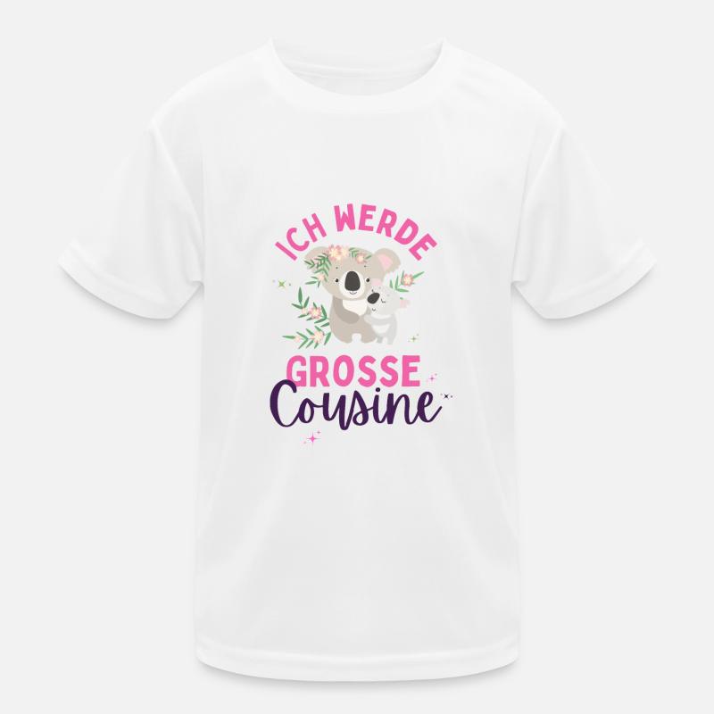 Ich werde Große Cousine 2024 Loading Koala Herz Kinder Funktions-T-Shirt