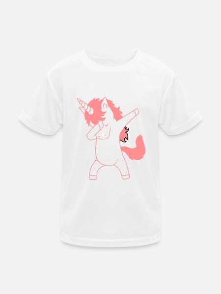 Dab Dancing Einhorn Dabbing Unicorn Tanz Kind - Kids Functional T-Shirt - white - Front