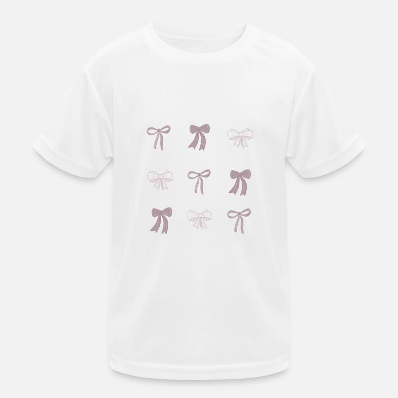 Three Bows Design Pink - coquette Kids Functional T-Shirt