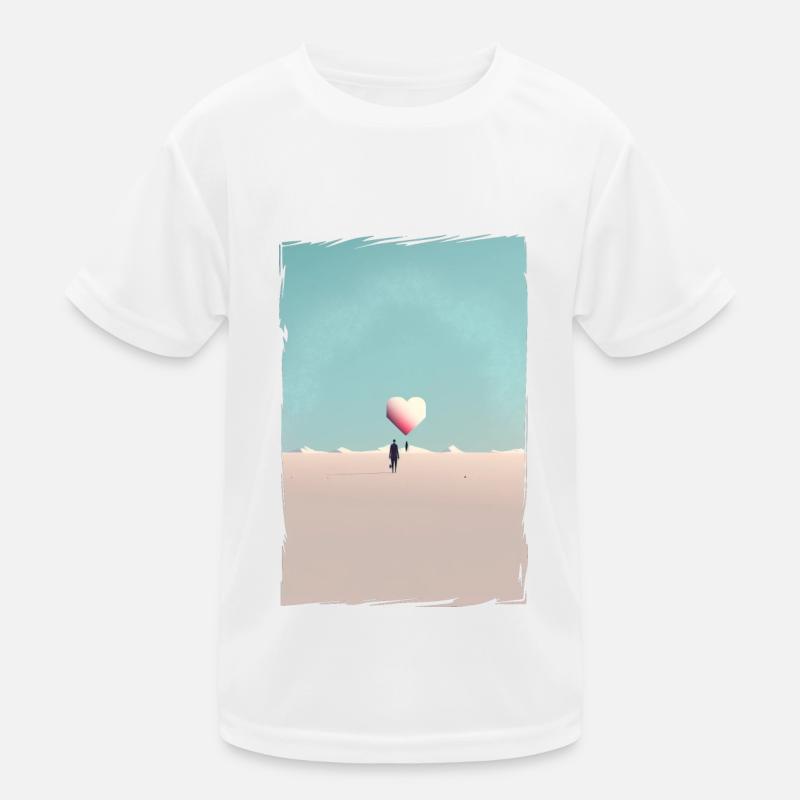 Love Illustration Minimalist Design Kids Functional T-Shirt