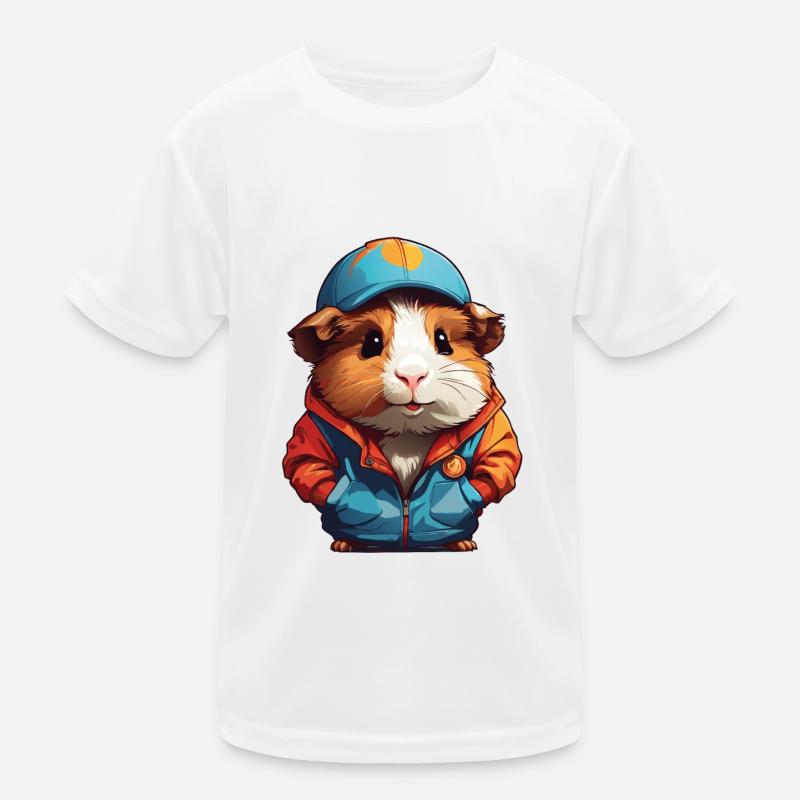 Cochon d’Inde avec chapeau - T-shirt sport Enfant - blanc