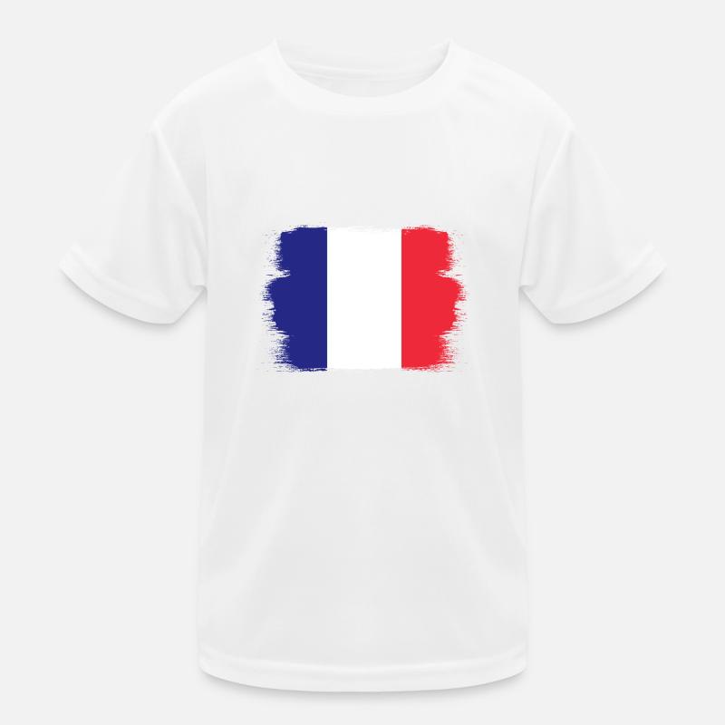 France Drapeau utilisé Look Drapeau français T-shirt sport Enfant