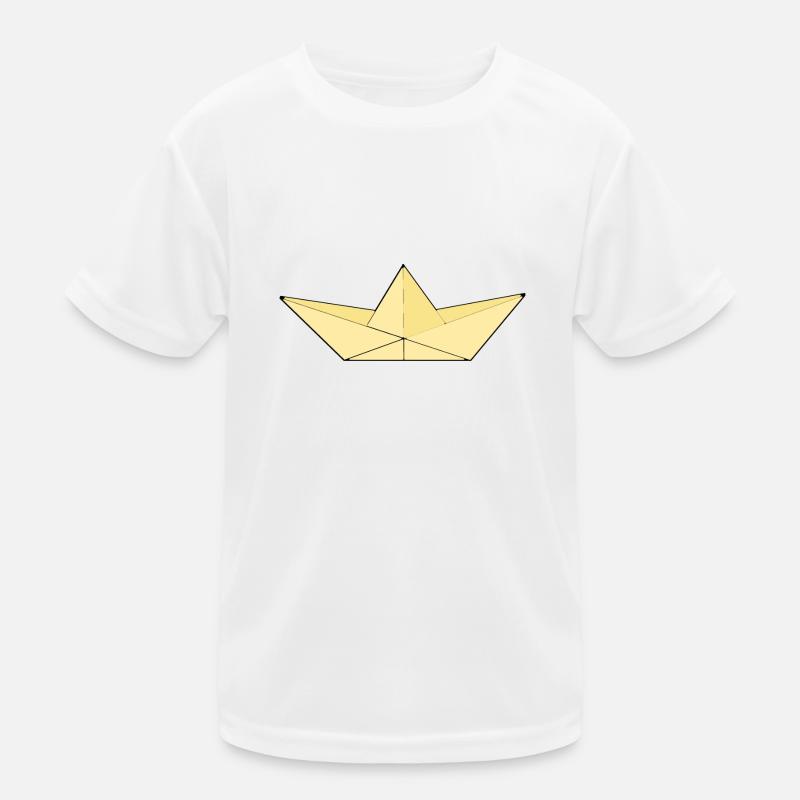Paper ship beige/yellow Kids Functional T-Shirt