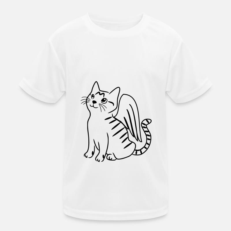 Katze Schutzengel Mau Kinder Funktions-T-Shirt