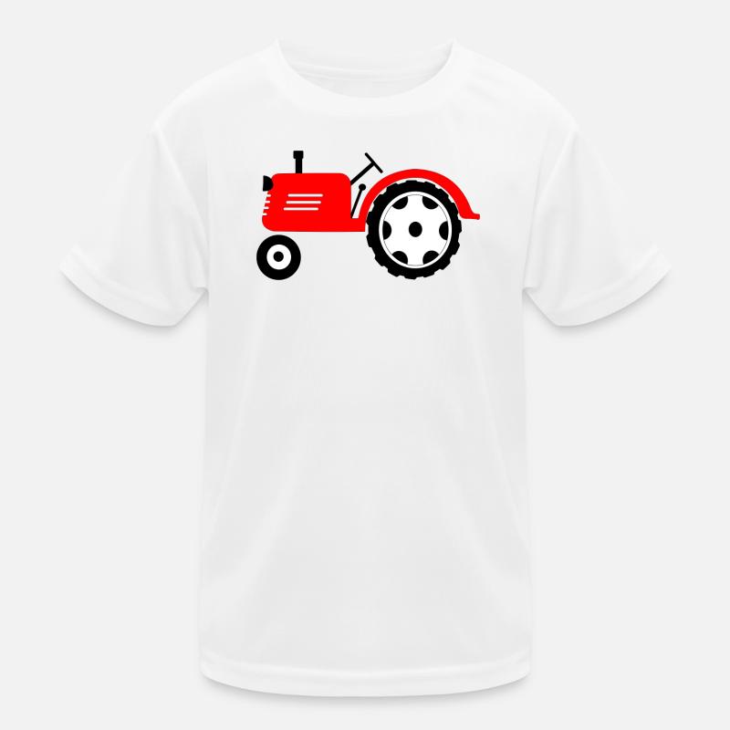 Ackerschlepper rote Landmaschine Kinder Funktions-T-Shirt