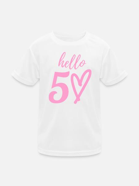 Hallo 50. 50. Geburtstag - Kinder Funktions-T-Shirt - Weiß