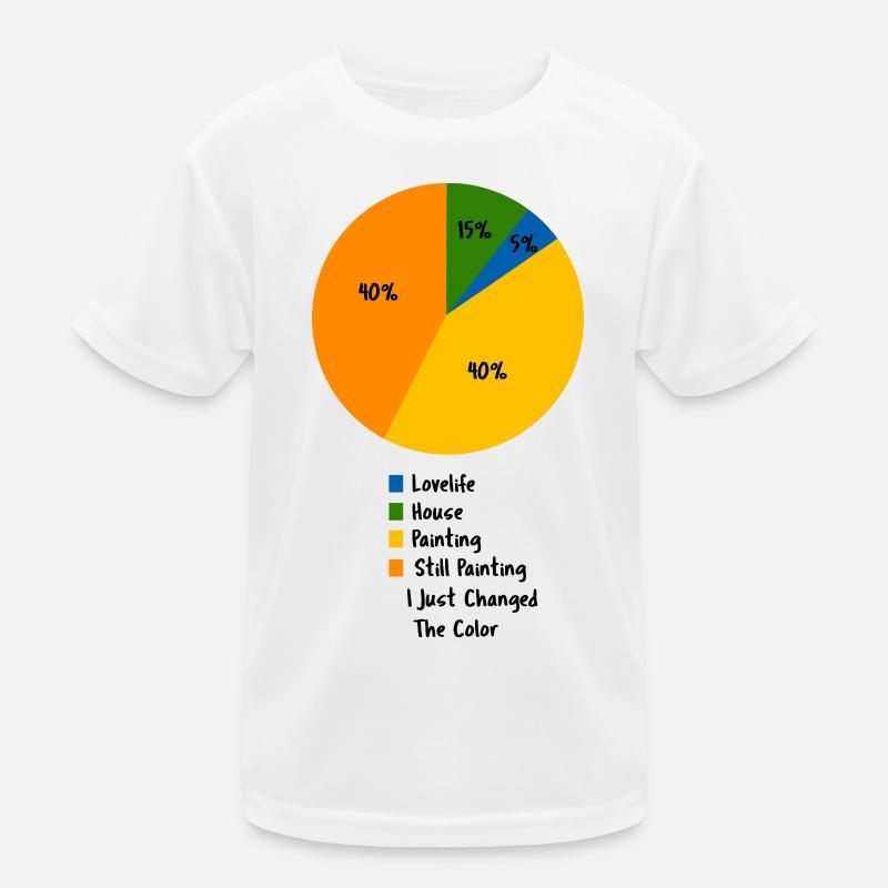 Funny Painter Pie Chart Decorator Humor Kids Functional T-Shirt