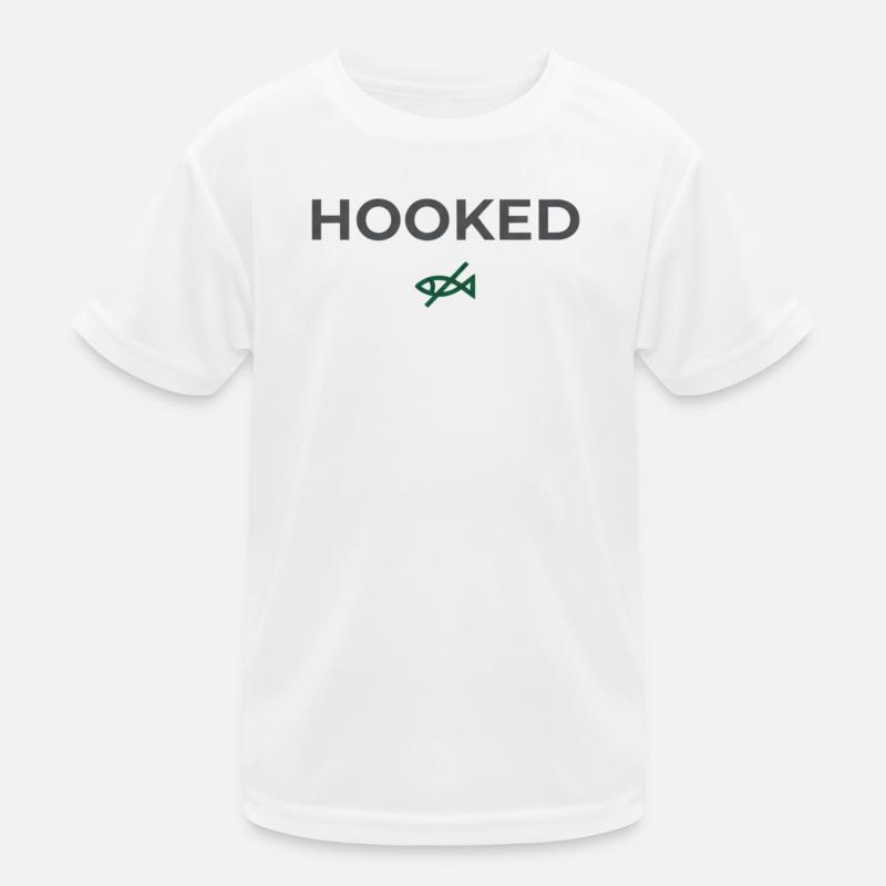 Hooked Angler Graphic Tee Kinder Funktions-T-Shirt