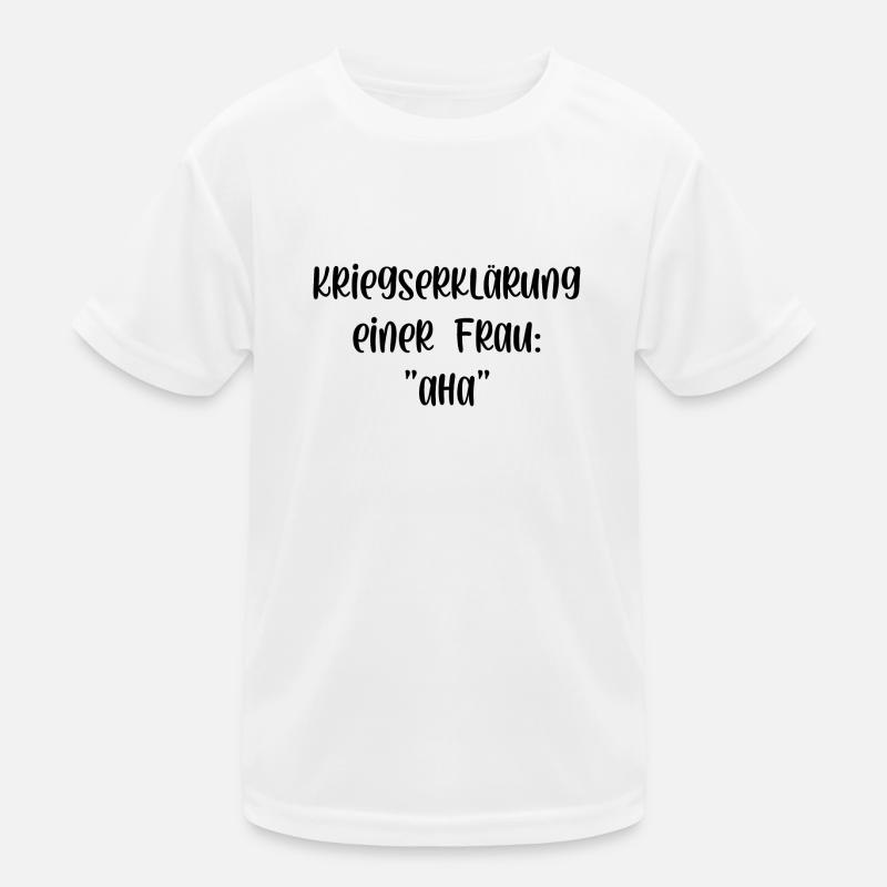 Kriegserklärung einer Frau aha Kinder Funktions-T-Shirt