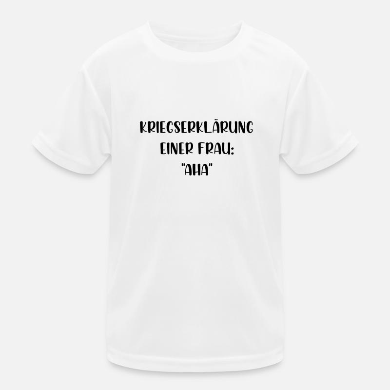 Kriegserklärung einer Frau aha Kinder Funktions-T-Shirt