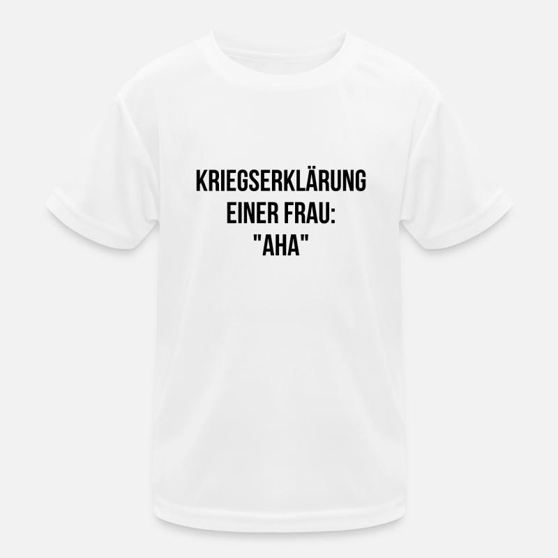 Kriegserklärung einer Frau aha Kinder Funktions-T-Shirt