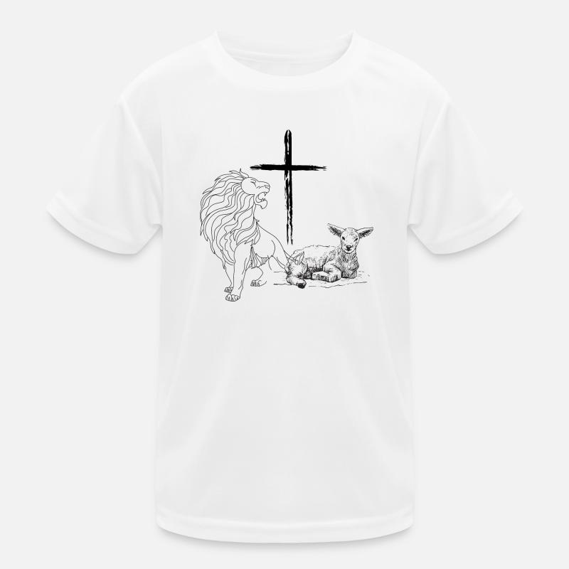 Der Löwe und das Lamm Kinder Funktions-T-Shirt