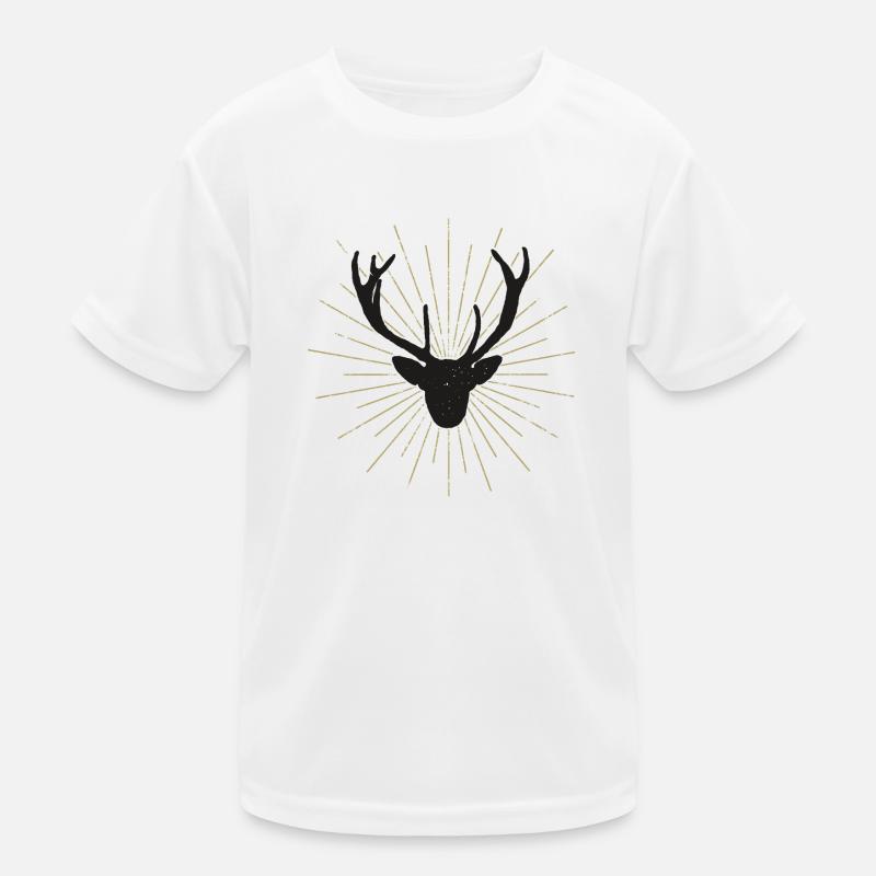 Nice illuminated deer head Kids Functional T-Shirt