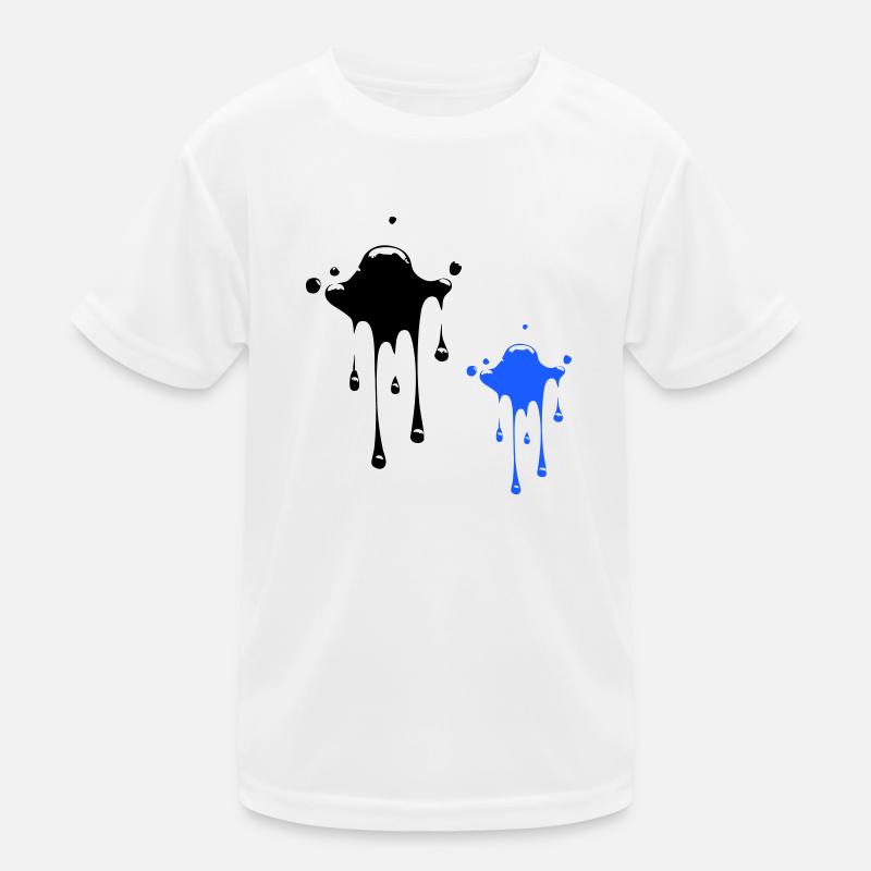 Fleck Klecks - Kinder Funktions-T-Shirt - Weiß