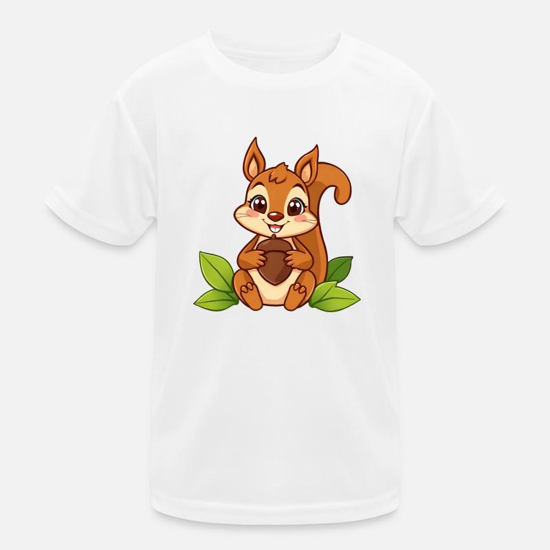 Écureuil amical avec biscuit en forme de cœur dans la nature T-shirt sport Enfant