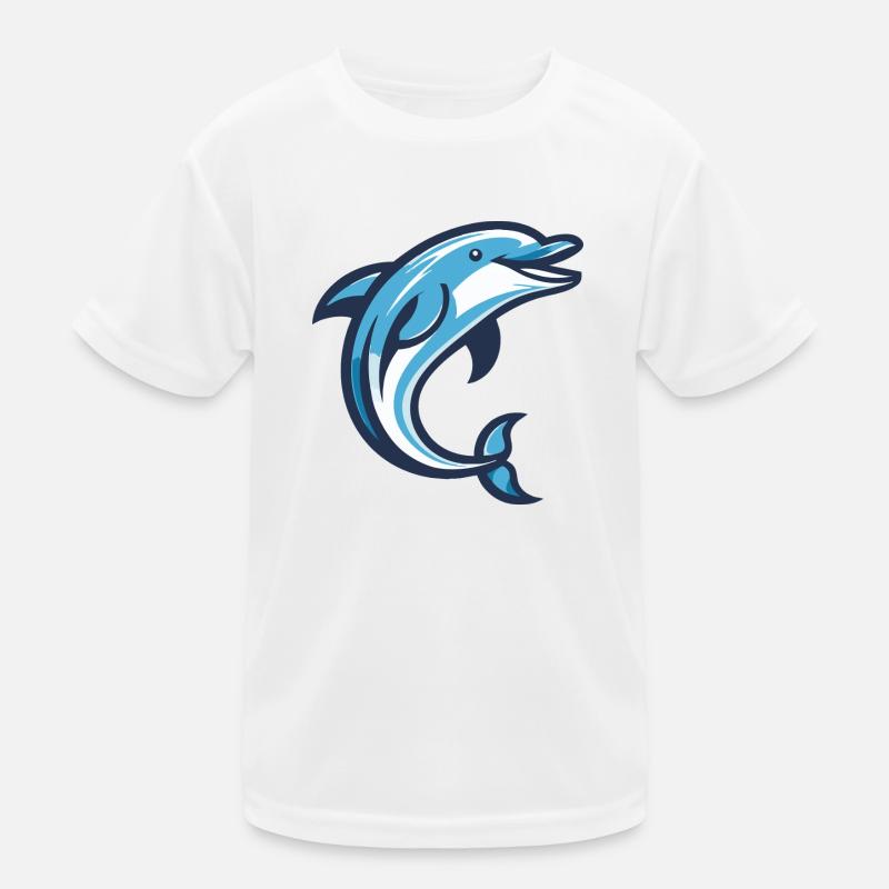 Dolphin blue wave Kids Functional T-Shirt