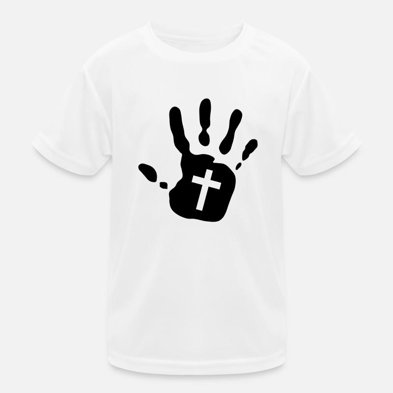 Handprint Christian Cross Cutout 1c Kids Functional T-Shirt