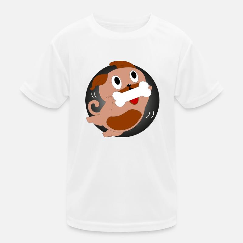 Dog With Bone Kids Functional T-Shirt