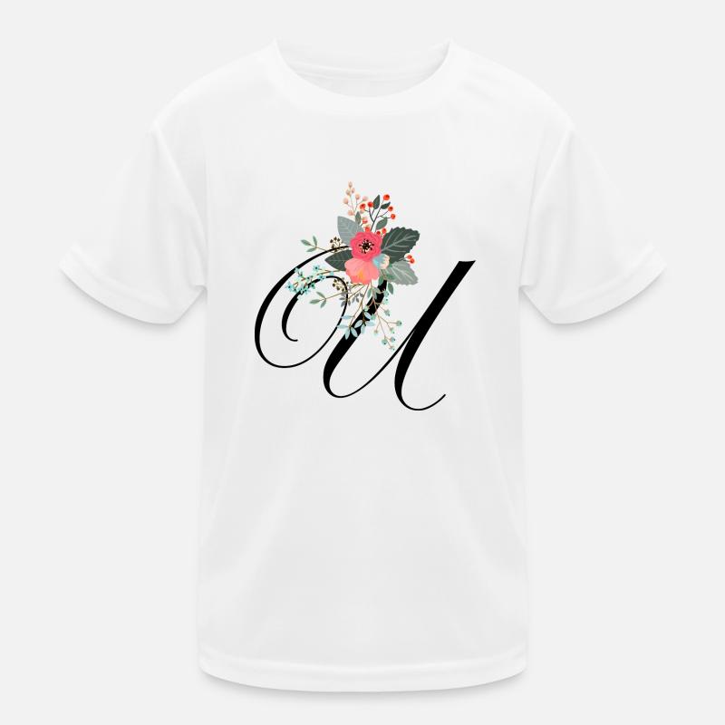 Brief u blumig Kinder Funktions-T-Shirt