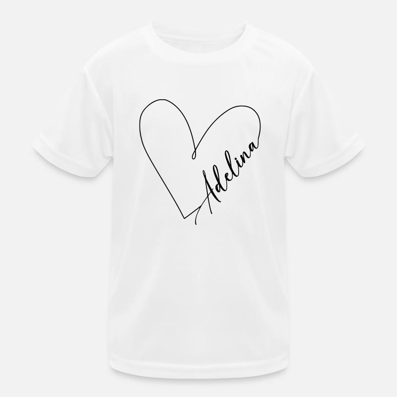 Adelina Name Heart Line Kids Functional T-Shirt