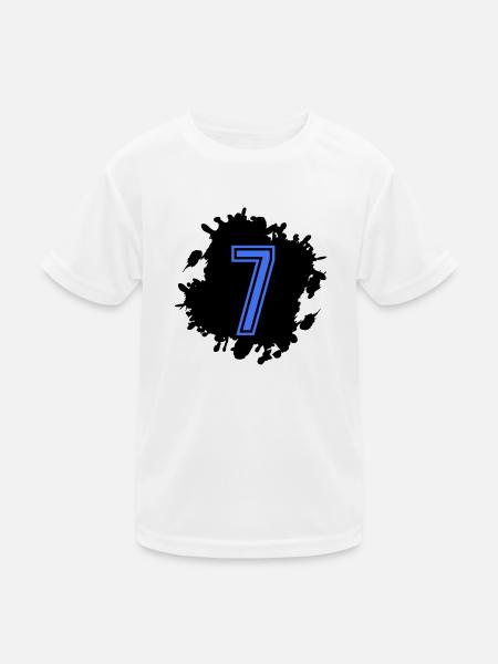 fleck 7 - Kinder Funktions-T-Shirt - Weiß - Vorne