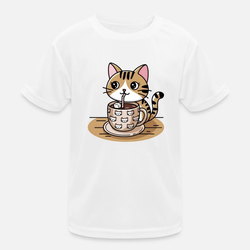 Chocolat chaud chat T-shirt sport Enfant