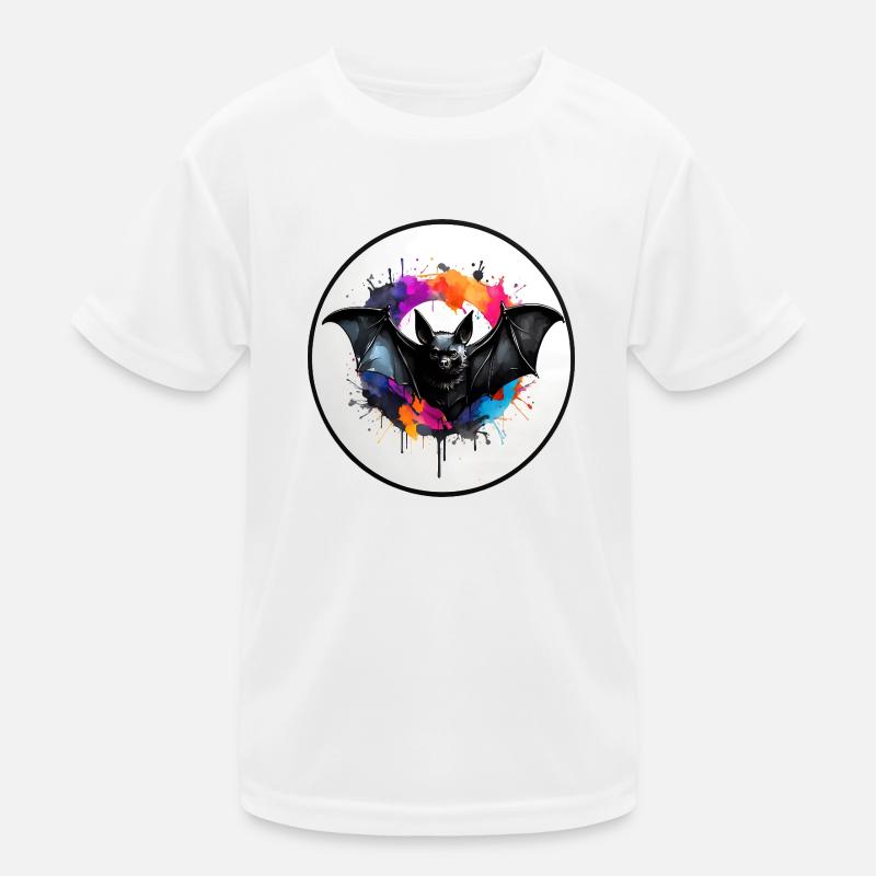 Chauve-souris en technique d’aquarelle dans une zone circulaire T-shirt sport Enfant