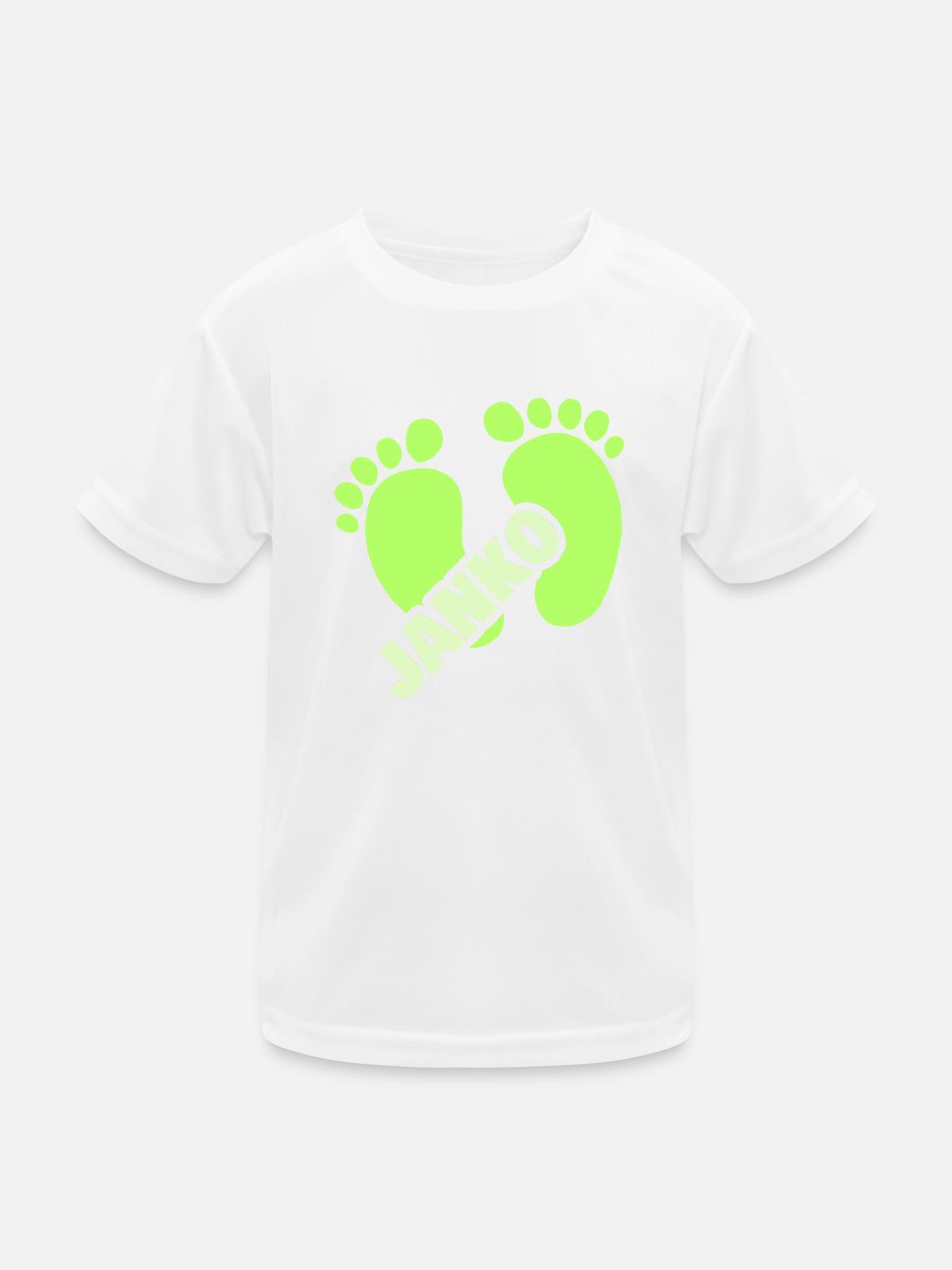 Geburt Janko - Kinder Funktions-T-Shirt - Weiß - Vorne