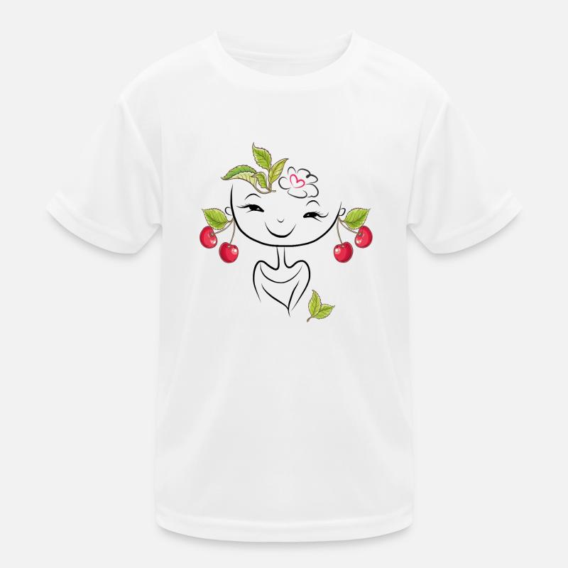 Mädchen mit Kirschen Kinder Funktions-T-Shirt