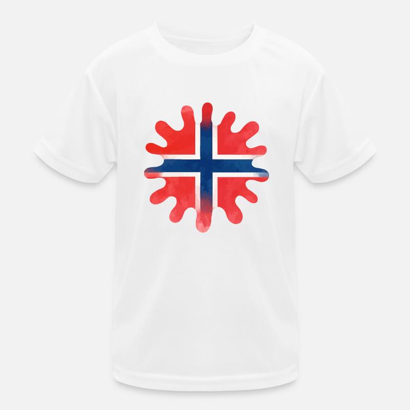 Norway Flag Paint Blobs Blobs Kids Functional T-Shirt