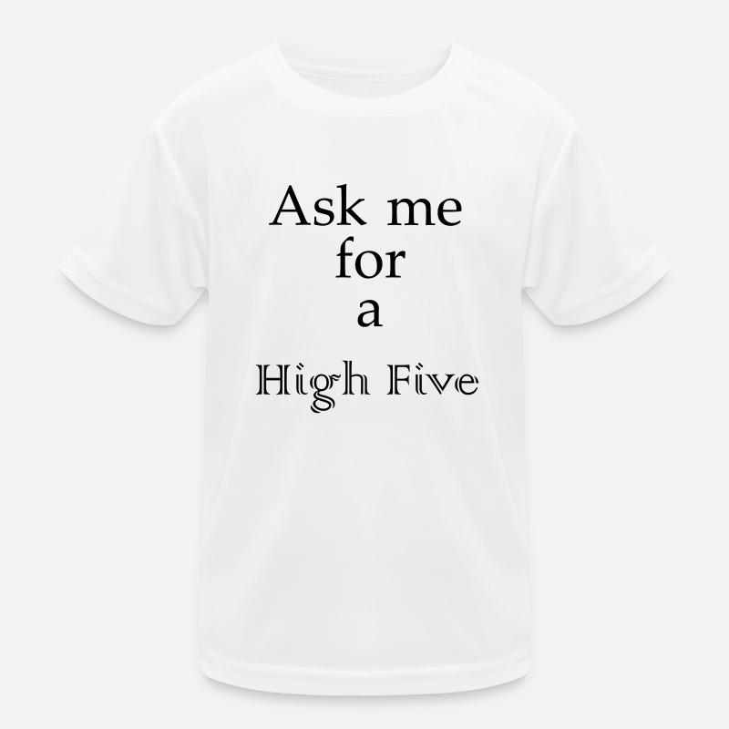 High Five - lettering - Kids Functional T-Shirt - white