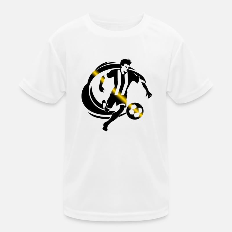 Fußballer schwarz gelb Fuß Kinder Funktions-T-Shirt