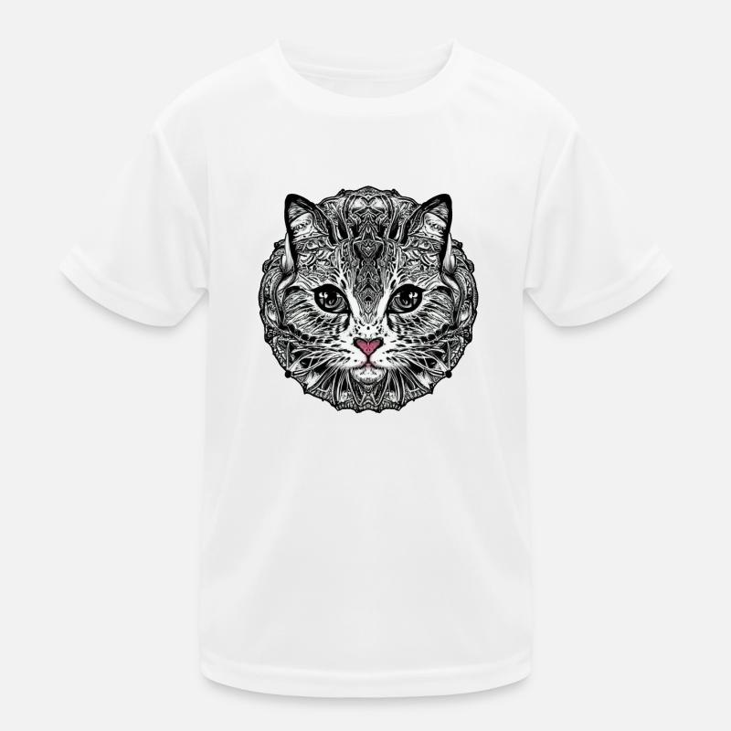 CHAT STYLISÉ MANDALA TRUFFE ROSE T-shirt sport Enfant