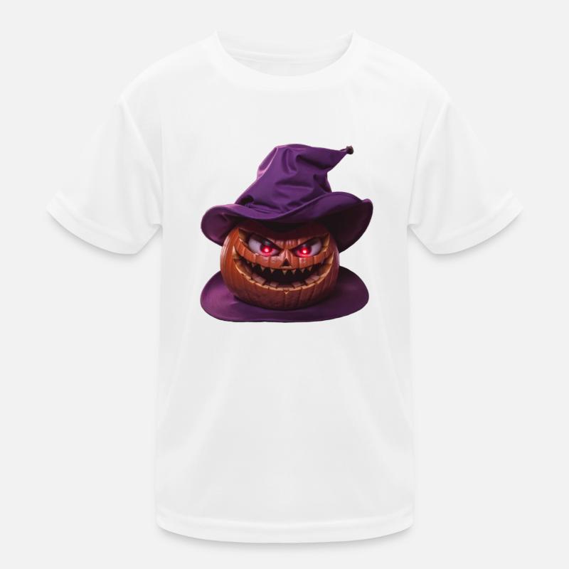 Wicked Hat Pumpkin with a charming smile 😈 Kids Functional T-Shirt