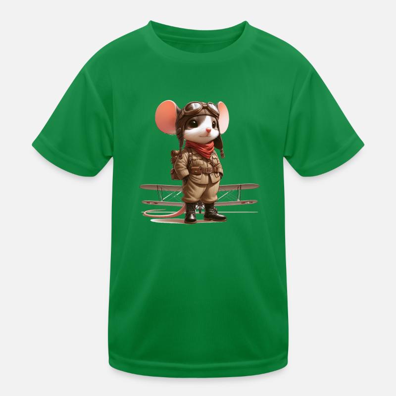 Cute Mouse Pilot Kinder Funktions-T-Shirt