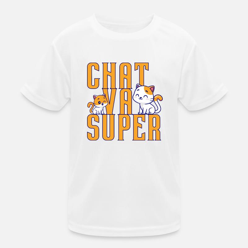 Chat va Super T-shirt sport Enfant