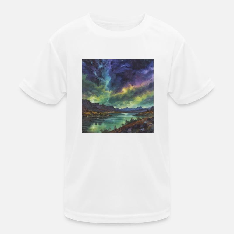 Polarlicht über dem stillen See Kinder Funktions-T-Shirt