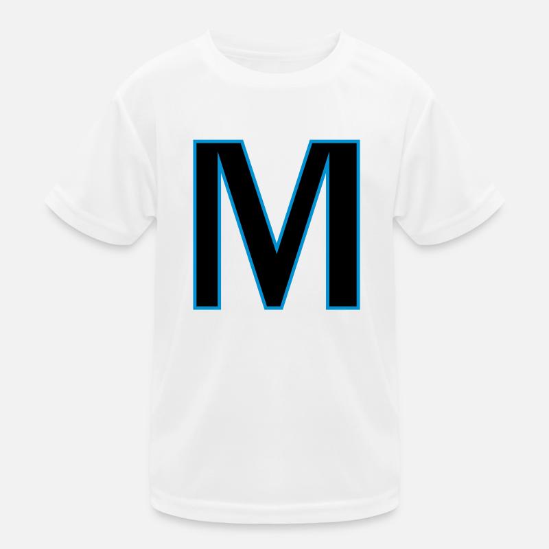 letter M vector - Kids Functional T-Shirt - white