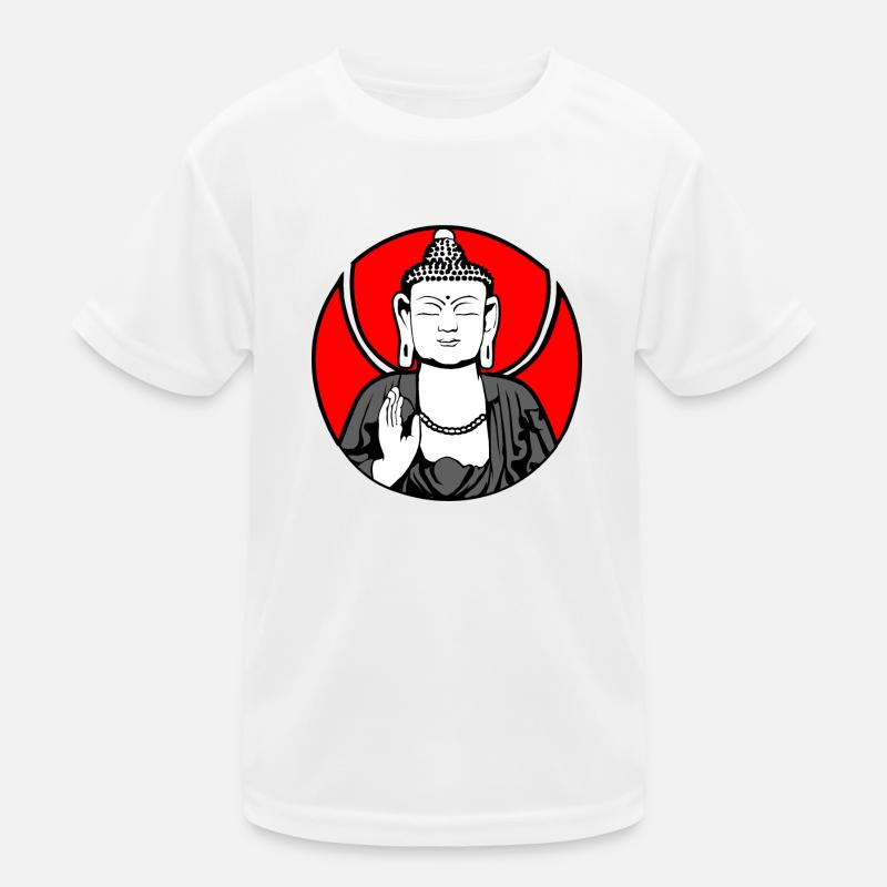 Gautama Buddha Logo - Kinder Funktions-T-Shirt - Weiß