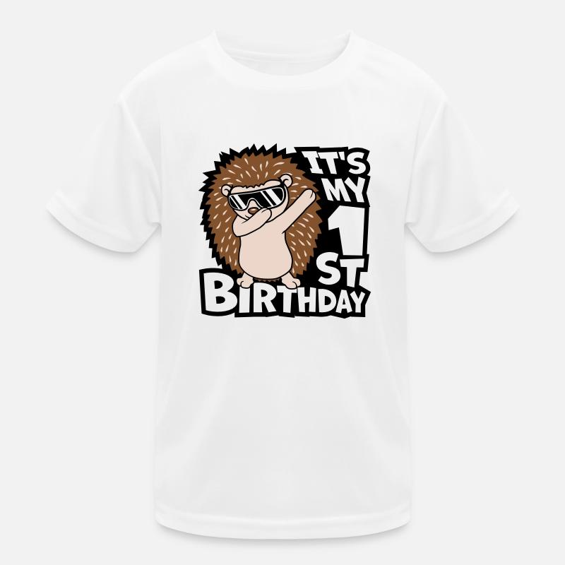 1st birthday dabbing Igel Kinder Funktions-T-Shirt