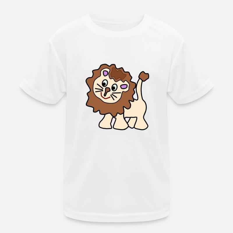 Mignon drôle de lion brun T-shirt sport Enfant